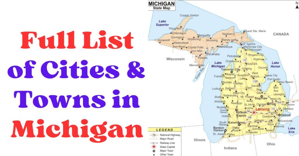 Full list of Cities & towns in Michigan