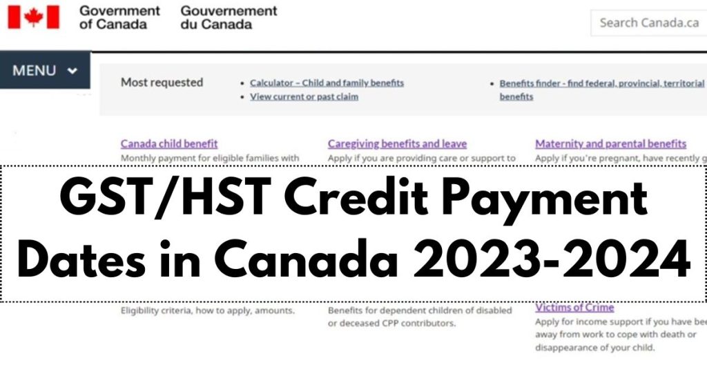 GST HST Credit Payment Dates in Canada