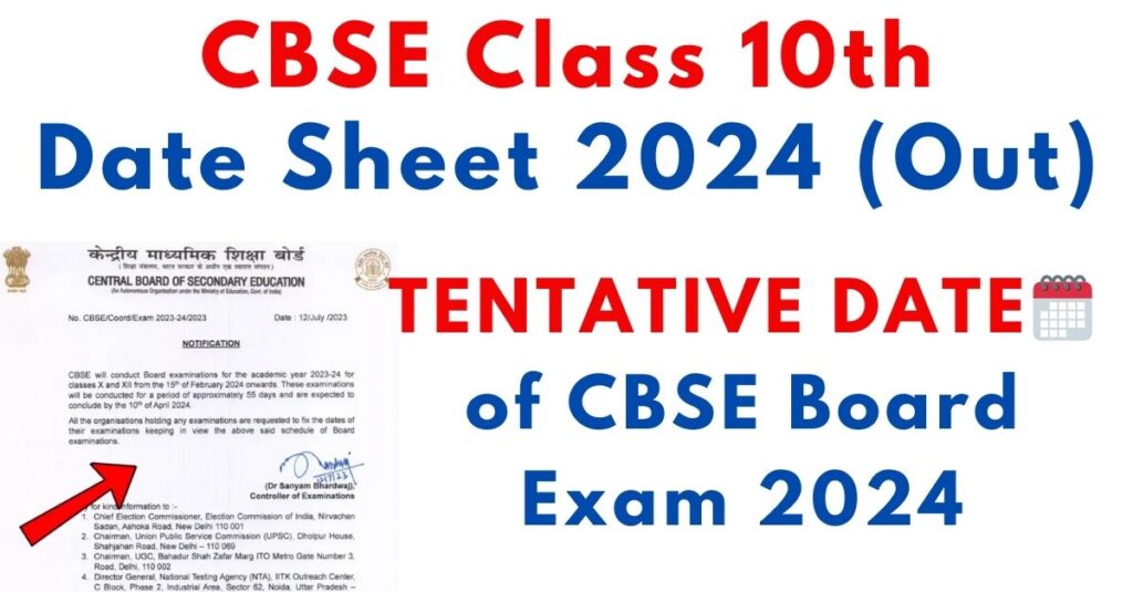 Cbse Class 10th Date Sheet 2024 Out Tentative Date🗓️ Of Cbse Board