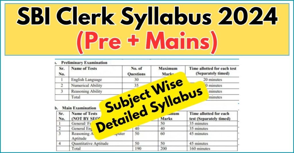 SBI Clerk Syllabus 2024