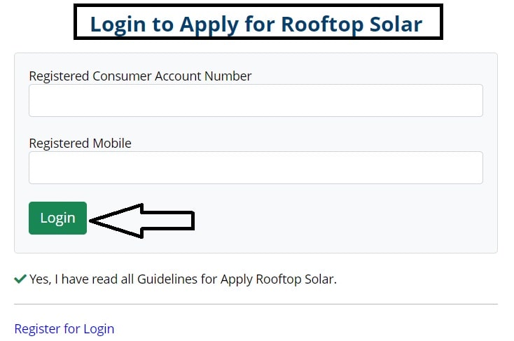 Solar Rooftop Portal login