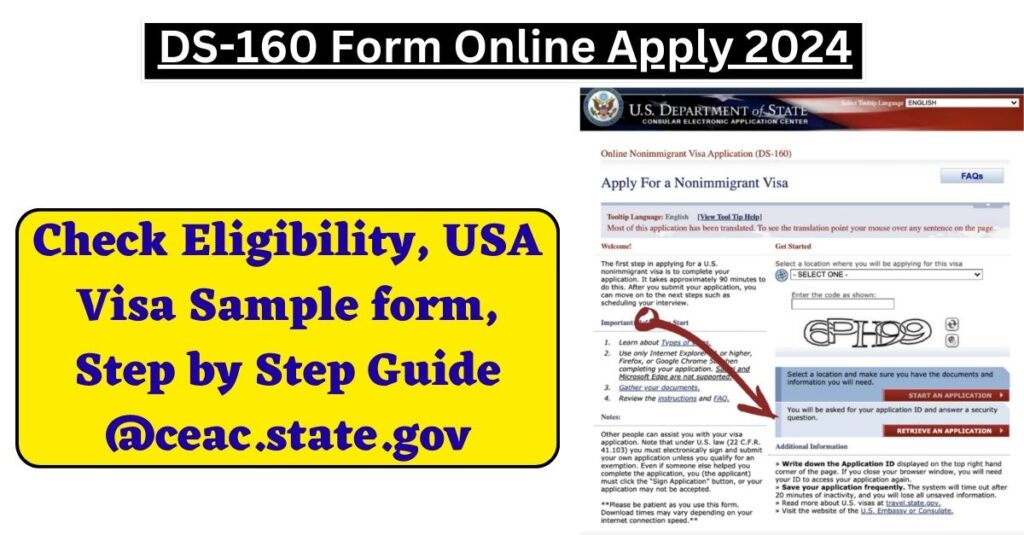 DS-160 Form Online Apply 2024