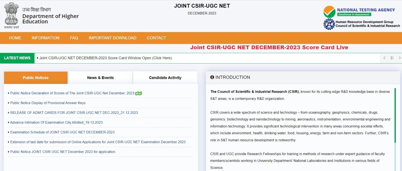 CSIR UGC NET Admit Card 2024: Check Exam Dates [25 - 27 JUNE ...