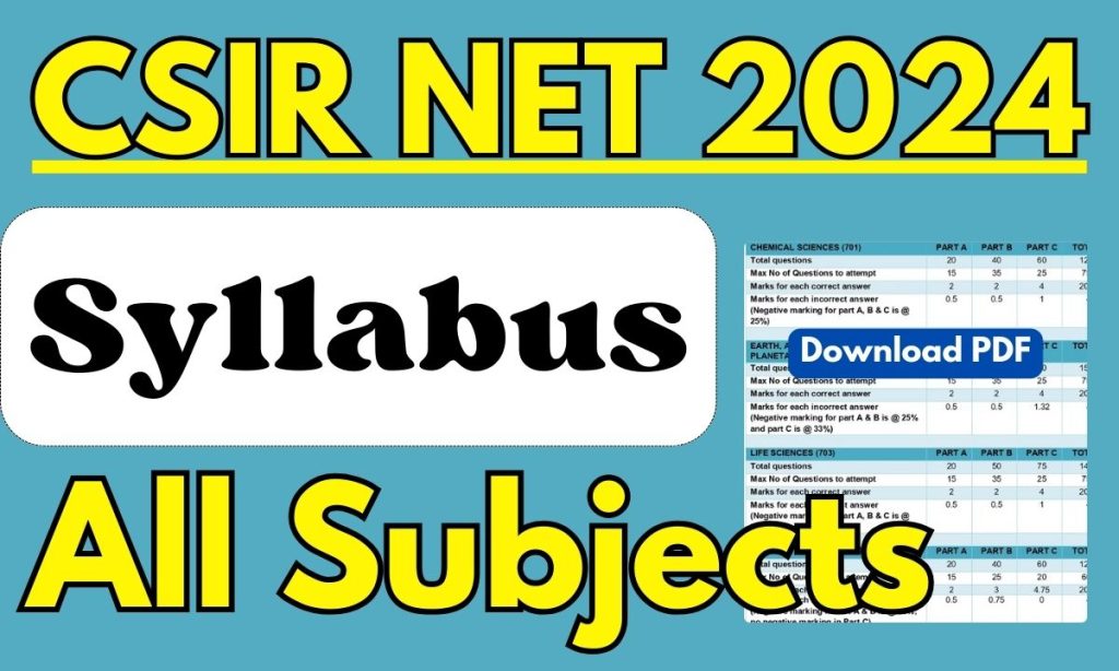 CSIR NET Syllabus 2024