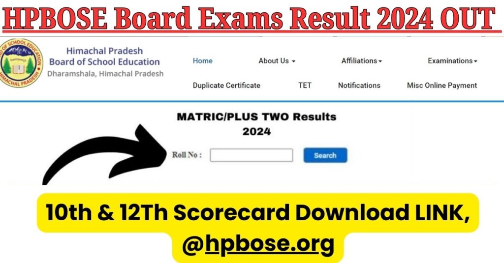 HPBOSE Board Exams Result 2024 