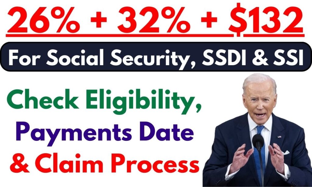 26% + 32% + $132 For Social Security SSDI SSI
