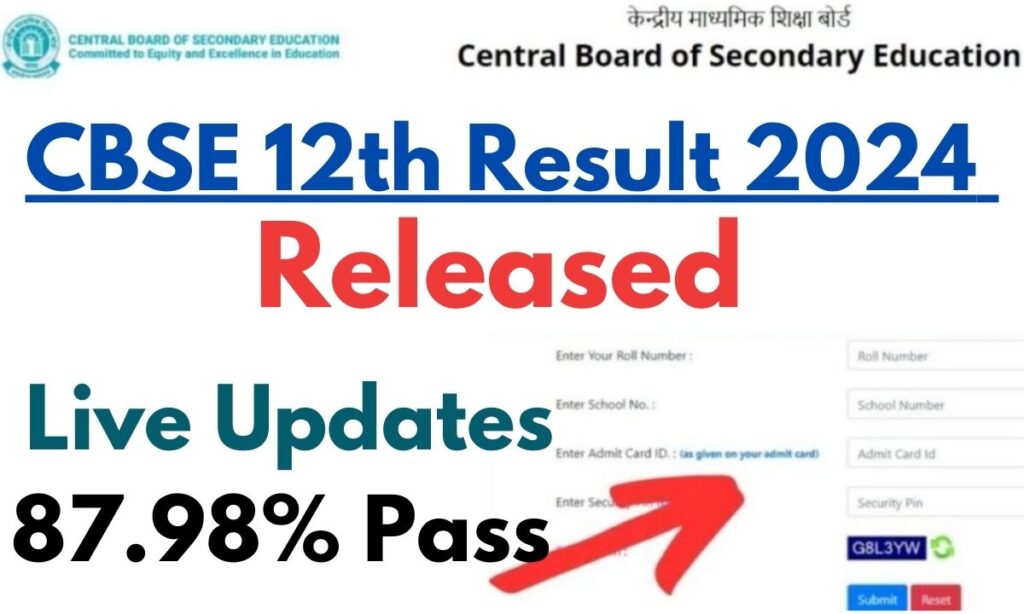 CBSE Board 12th Result 2024