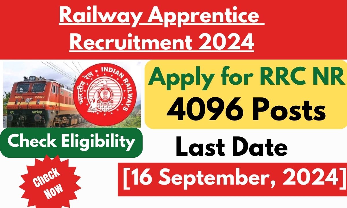 Railway Apprentice Recruitment 2024 Apply For RRC NR 4096 Posts