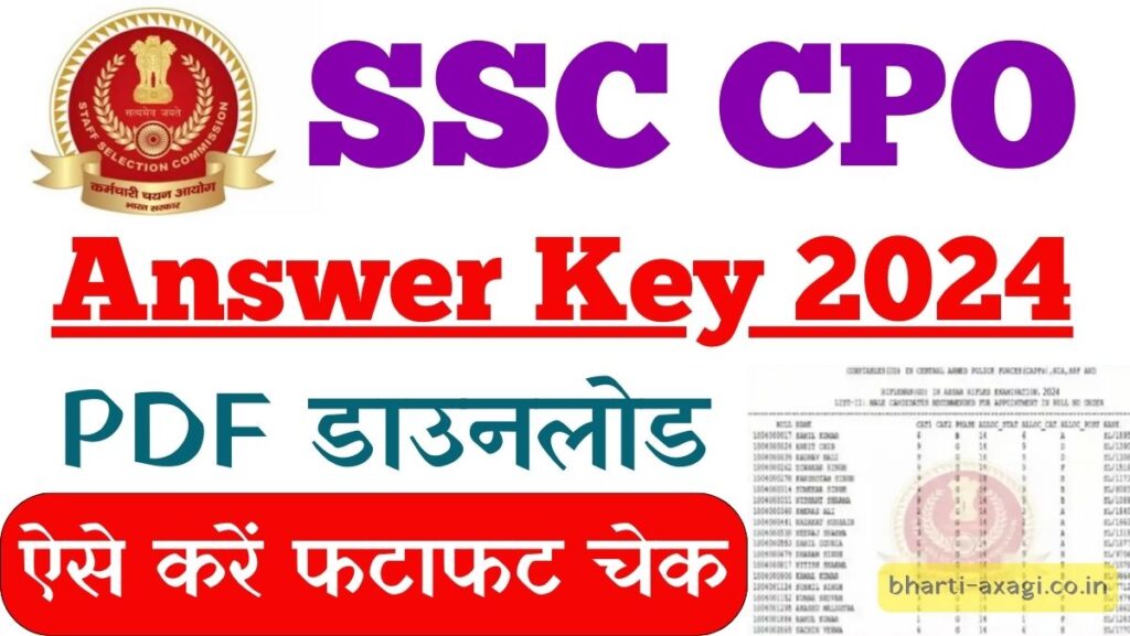 SSC CPO Answer Key 2024