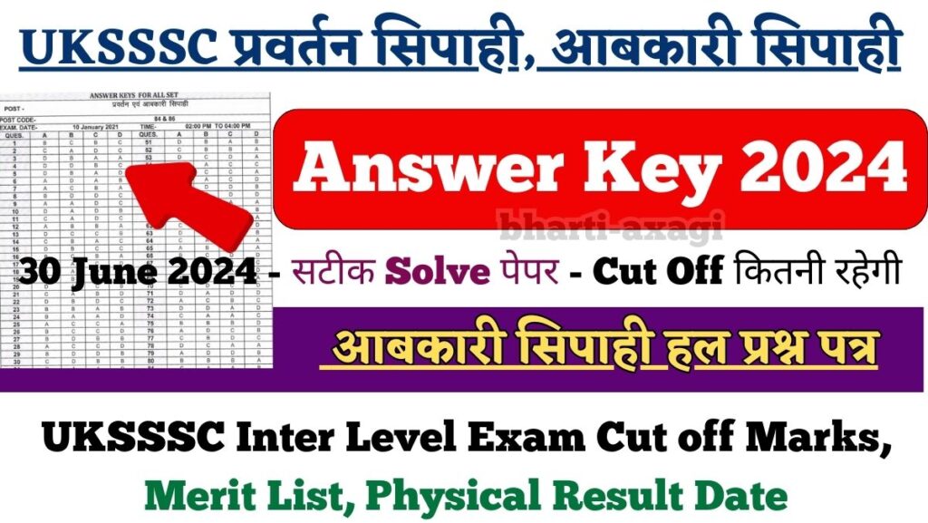 UKSSSC Inter Level Answer Key 2024