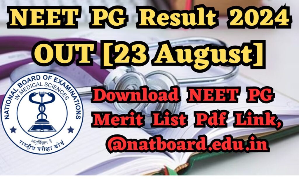 NEET PG Result 2024 OUT