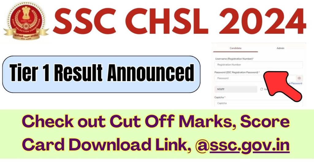 SSC CHSL Tier 1 Result 2024 Announced