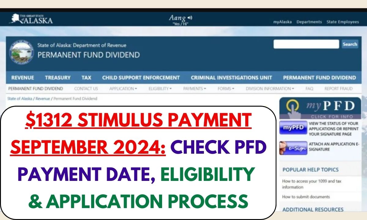 1312 Stimulus Payment September 2024 Check PFD Payment Date