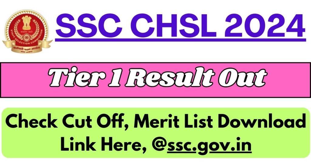 SSC CHSL Tier 1 Result 2024