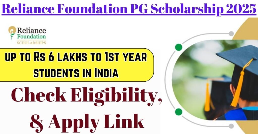 Reliance Foundation PG Scholarship 2025