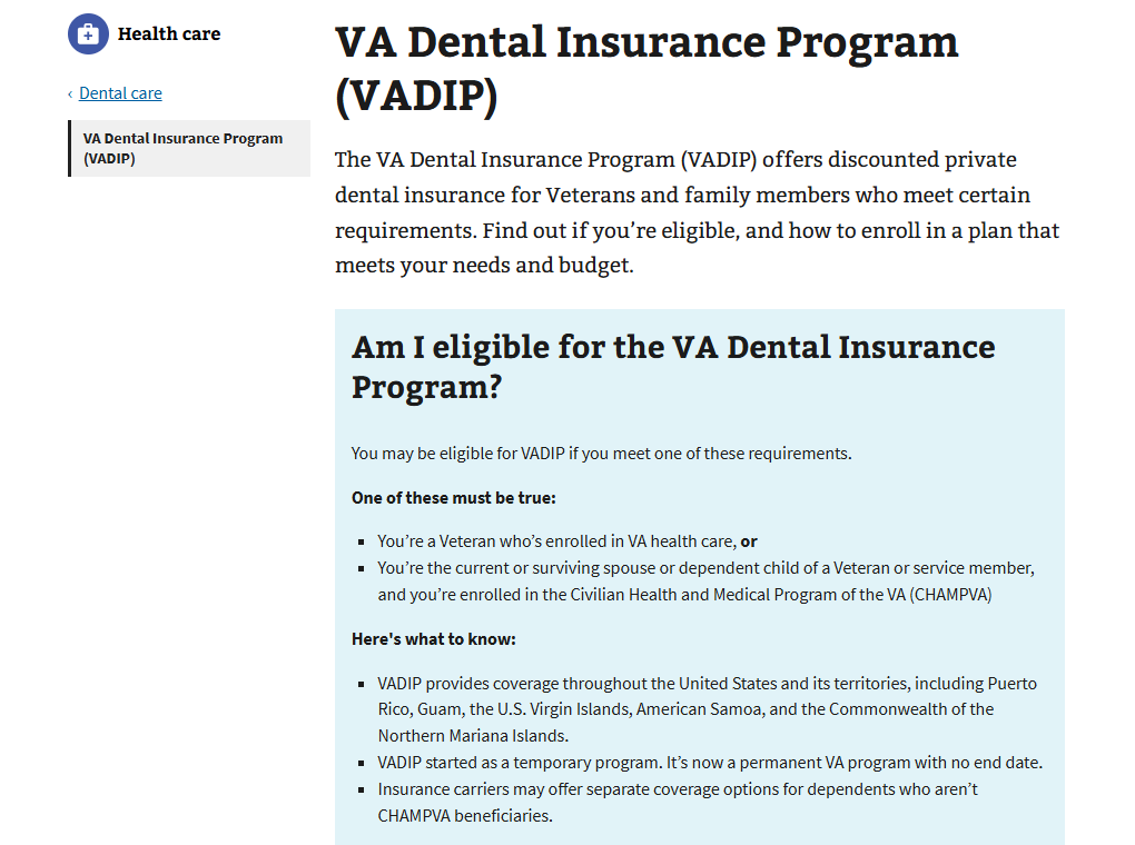 VA Dental Benefits