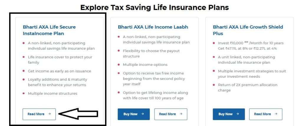 Bharti AXA Life Secure Insta Income Plan