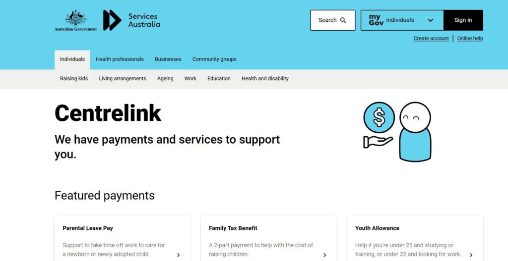 australia centrelink official site min