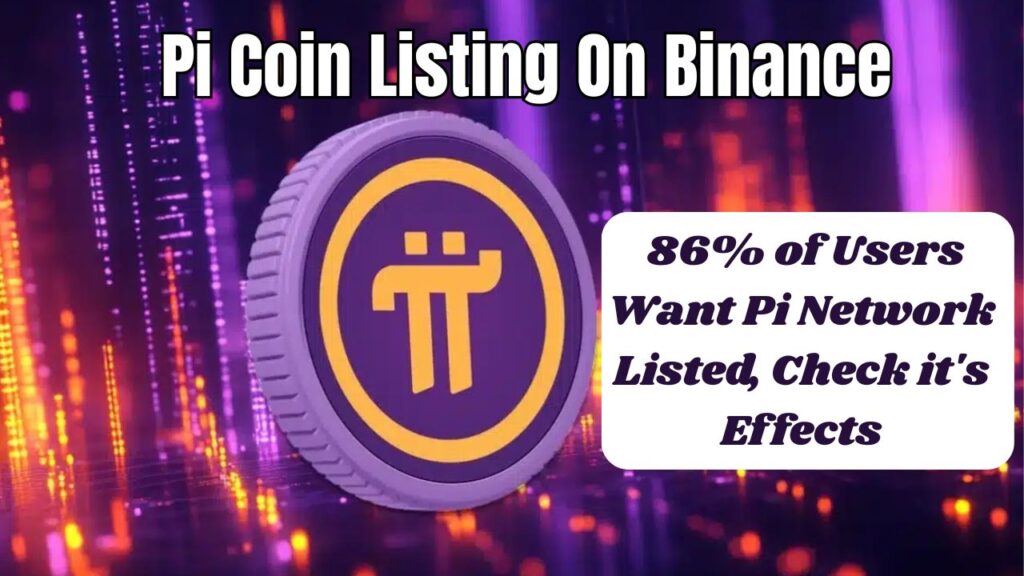 Pi Coin Listing On Binance : 86% of Users Want Pi Network Listed, Check it's Effects 1 Pi Coin Listing On Binance