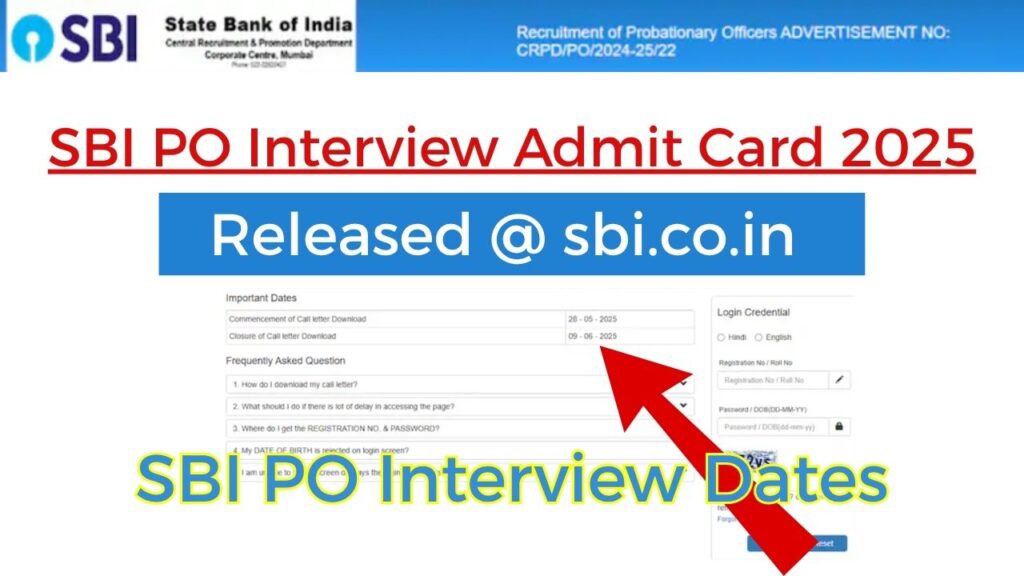 SBI PO Interview Admit Card 2025