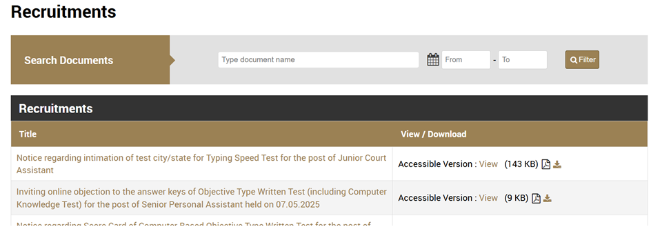Supreme Court JCA Typing Test Admit Card 2025 Download, Exam City Slip at sci.gov.in 2 image 16